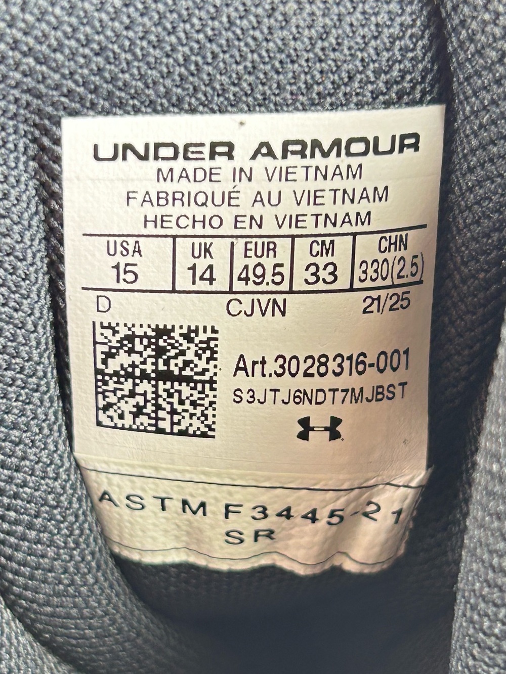 WORN 1x Under Armour Micro G Stellar Mid Black Tactical Combat Boot Mens Size 15 - Picture 9 of 10